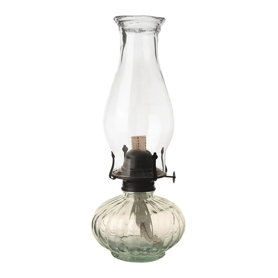 Lampa petrolejová sklo/kov