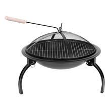 Ohniště Strend Pro Homefire, BBQ, gril s roštem, na dřevěné uhlí, kovové, kulaté, 545x400 mm