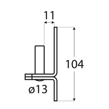 držák čepu  d 13 mm /11 mm černý