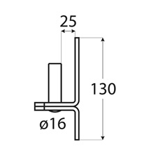 držák čepu  d 16 mm /25 mm černý