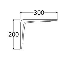 konzole zesílená úzkým prolisem 200x300 bílá