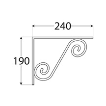konzole dekorativní kovaná 240x190 gradovaná stříbrná