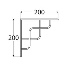 SR konzole 200x200 stříbrná matná