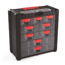 Plastový organizér závěsný MULTICASE CARGO 400x200x392 červené úchyty