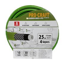 Hadice zahradní zelená 4-vrstvá 1/2" bal.25m Procraft PR-4GH1325