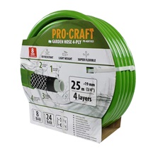 Hadice zahradní zelená 4-vrstvá 3/4" bal.25m Procraft PR-4GH1925