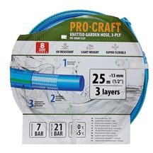 Hadice zahradní modrá 3-vrstvá 1/2" bal.25m Procraft PR-3KGH1325