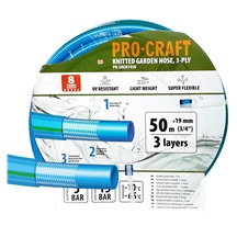 Hadice zahradní modrá 3-vrstvá 3/4" bal.50m Procraft PR-3KGH1950