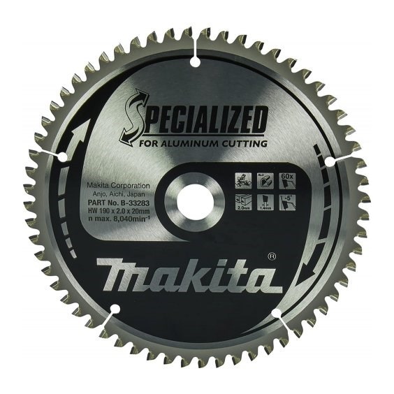 Kotouč pilový hliník SPECIALIZED 190x2x20 mm 60Z B-33283 Makita B-33283
