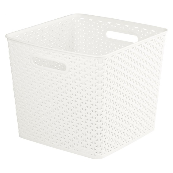 Úložný box RATTAN 'Y' STYLE - Square krémový