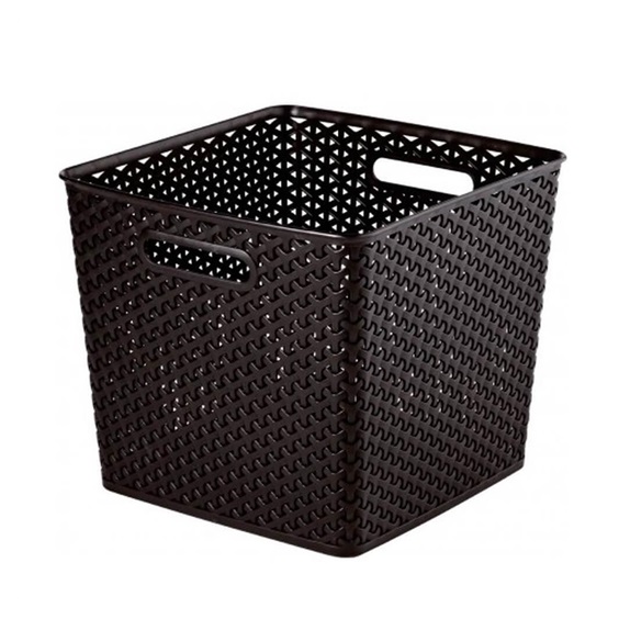 Úložný box RATTAN 'Y' STYLE - Square tm. hnědý
