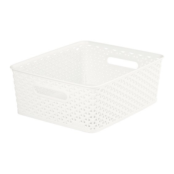 Úložný box RATTAN 'Y' STYLE - M krémový