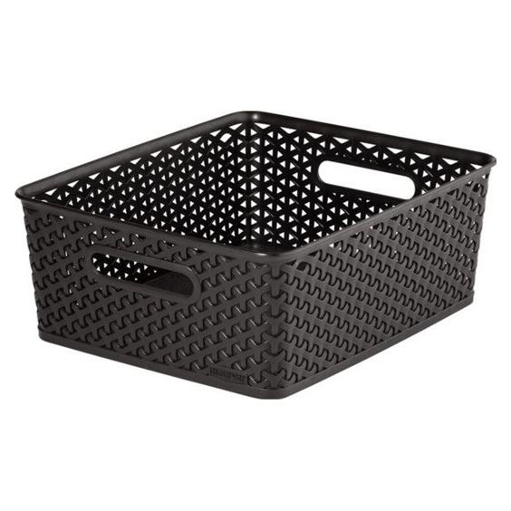 Úložný box RATTAN 'Y' STYLE - M tm. hnědý