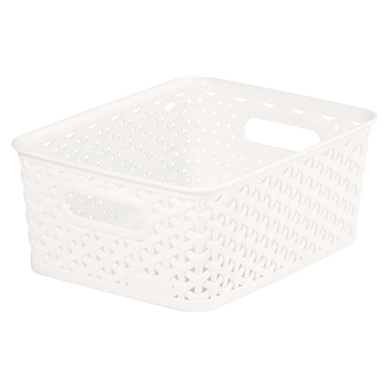 Úložný box RATTAN 'Y' STYLE - S krémový