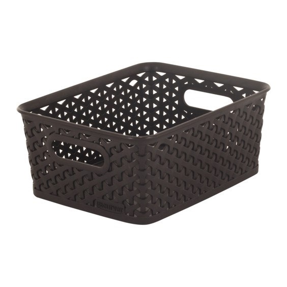 Úložný box RATTAN 'Y' STYLE - S tm. hnědý