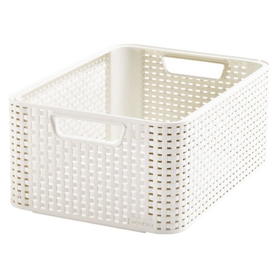 Úložný box RATTAN Style2 M - krémový