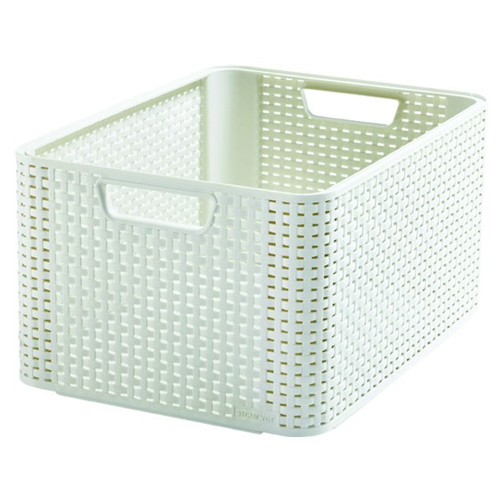Úložný box RATTAN Style2 L - krémový