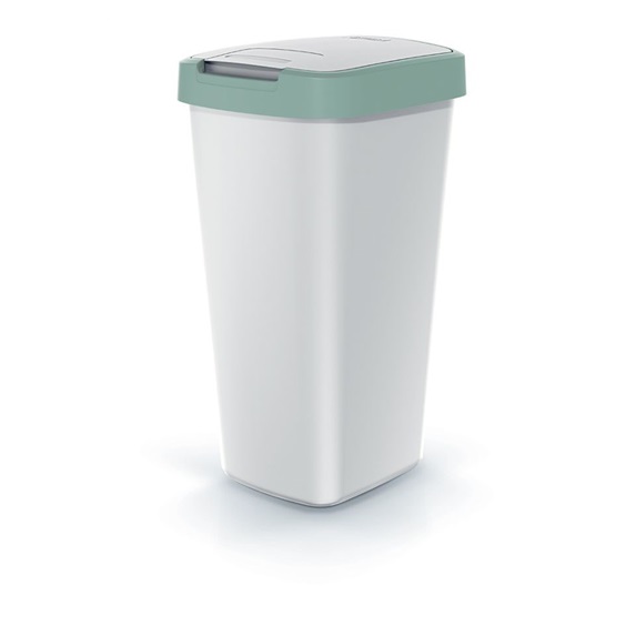 Odpadkový koš COMPACTA Q FLAP popelavý se světle zeleným. objem 25l