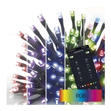 Řetěz vánoční LED 12 m, venkovní i vnitřní, RGB, programy, časovač, WiFi