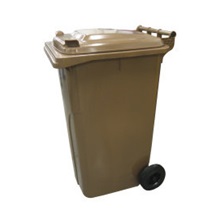 Popelnice plastová 240l hnědá s kolečky 0005-5