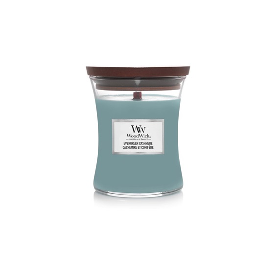 Svíčka Woodwick Evergreen Cashmere váza střední