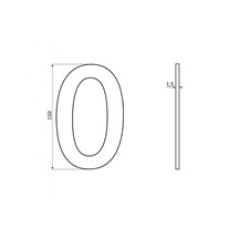 Číslice "0" 100mm samolepící NEREZ