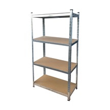 Regál 180x90x40cm, 4 police, ocel + MDF deska, nosnost 175kg police