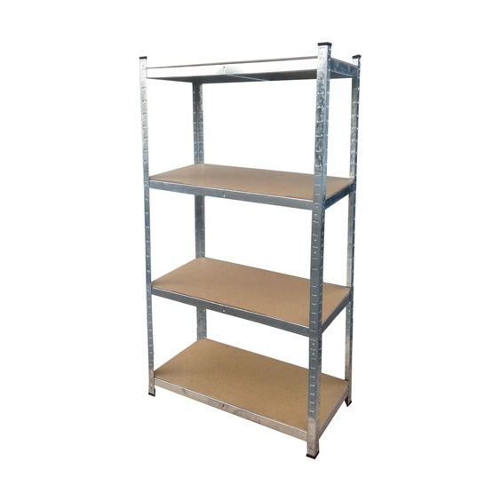 Regál 180x90x40cm, 4 police, ocel + MDF deska, nosnost 175kg police