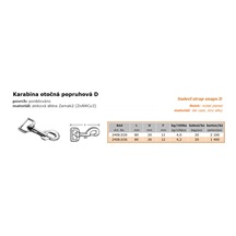 Karabina otočná popruhová D2 26mm Ni