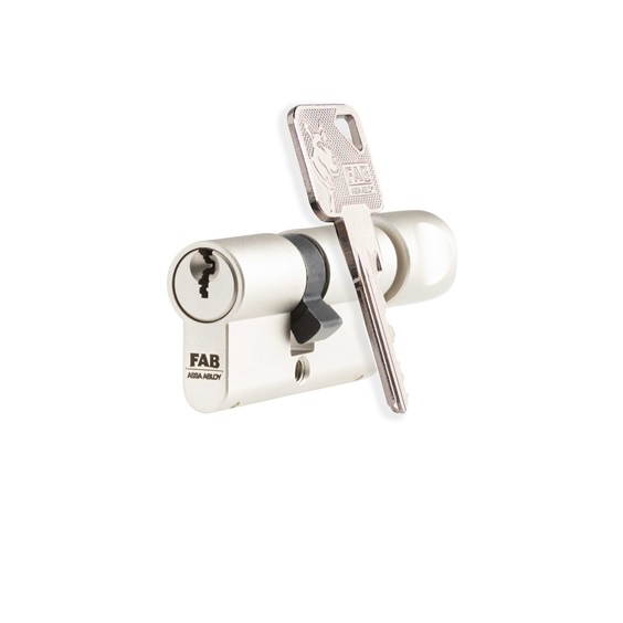 Vložka FAB 3 HOME - 3H.02/BDNs  KO 30+35 6klíčů TB3 Box satin nikl  knoflík na 35mm