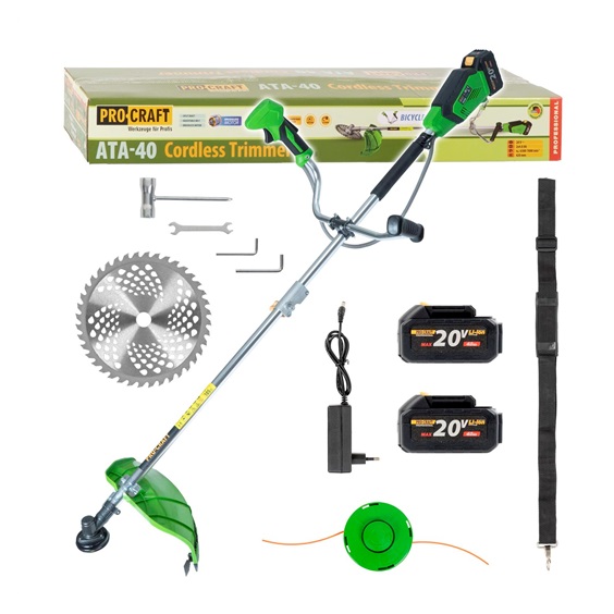 Křovinořez AKU Procraft  ATA-40c 20V 2x4,0Ah Li-Ion