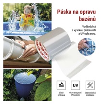Páska opravná lepicí na bazény, 1 m × 100 mm, průhledná