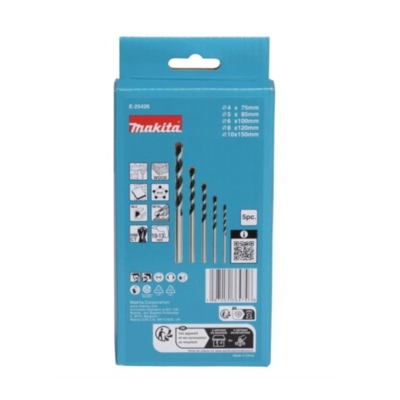Sada vrtáků TCT s rovnou stopkou multimateriál MAKITA E-25426