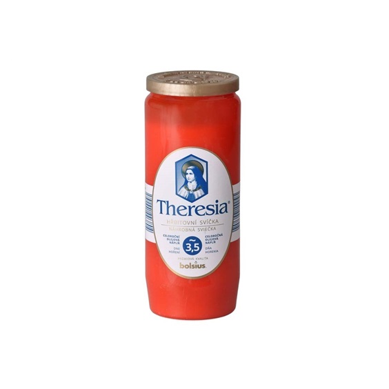 Svíčka Theresia kompozitní svíčka 230g ~3,5dne červená