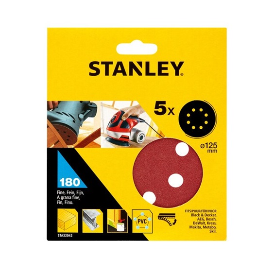 Papír brusný 125mm SZ  P180 5ks STA32042