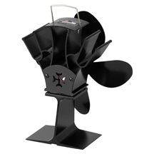 Ventilátor Strend Pro, krbový, stojanový,poháněný teplem, 4-lopatkový,černý