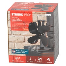 Ventilátor Strend Pro, krbový, stojanový,poháněný teplem, 4-lopatkový,černý