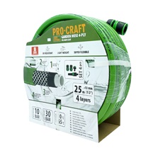 Hadice zahradní zelená 4-vrstvá 1/2" bal.25m s příslušenstvím Procraft PR-4GH1325F