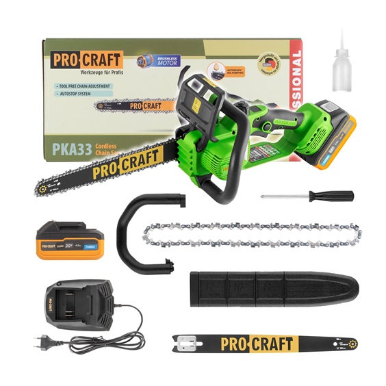Pila řetězová AKU PKA33-1B 20V 1x4,0Ah Li-Ion Procraft