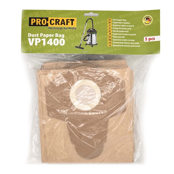 Sáček papírový pro průmyslové vysavače 5ks Procraft SpVP1400