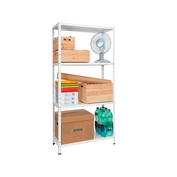 Regál STANDARD ECO 1500x750x300 4 police bílý 75kg