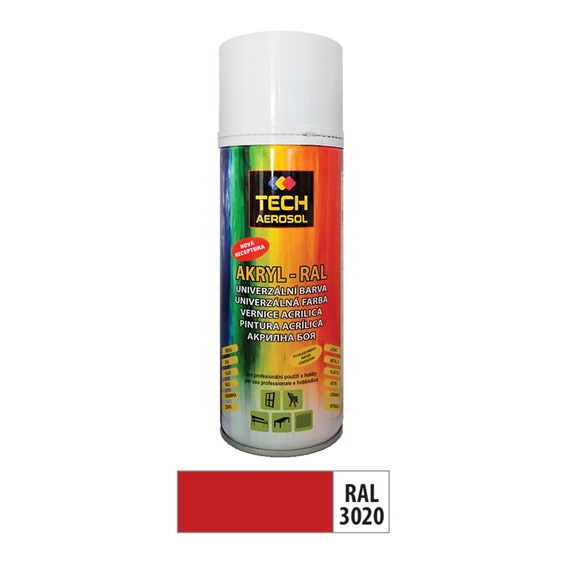 Sprej akr.RAL 3020  400ml červená dopravní
