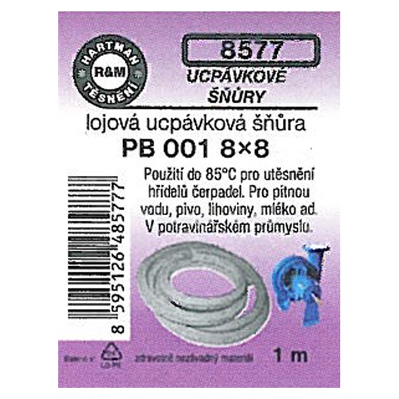 Šňůra lojová ucpáv.PB 001 8x8 bal.1m      8577