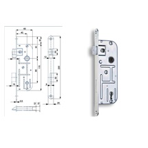 Zámek zadlabací 02-03C P-L     Zn bílý bal.1   60/90 dozický čelo 18mm