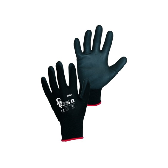 Rukavice nylon černé vel.9 BRITA