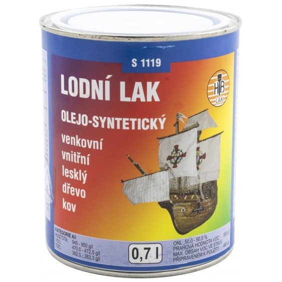 Lak S1119, lodní lak, transparentní lak na lodě, 700 ml