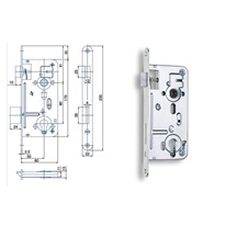 Zámek zadlabací 24026C P-L       Zn bílý bal.25 80/90 vložkový čelo 20mm