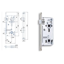 Zámek zadlabací 540    P-L      Zn bílý bal.1   80/90 WC 6x6 če.22mm