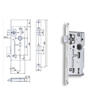 Zámek zadlabací K104    P-L       Zn bílý bal.1   60/72 dozický čelo 20mm