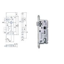 Zámek zadlabací K105    P-L        Zn bílý bal.1   60/72 vložkový čelo 20mm